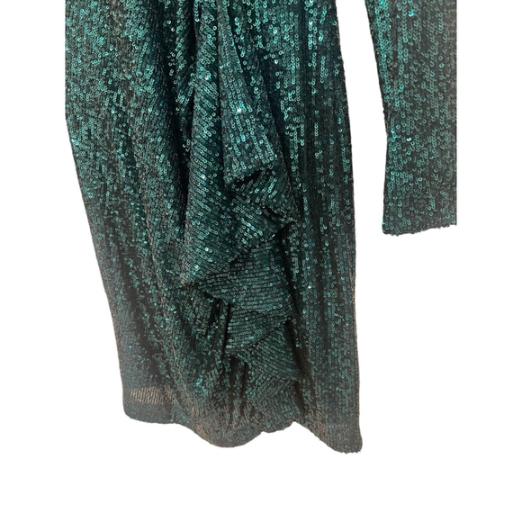 Belle Badgley Mischka Dress Women 4 Green Allover Sequin Party Cocktails Formal - Picture 8 of 8